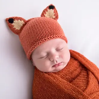 Hug Knits Hug Knits Handknit Baby Beanie Fox