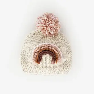 Hug Knits Hug Knits Handknit Rainbow Beanie - Mauve