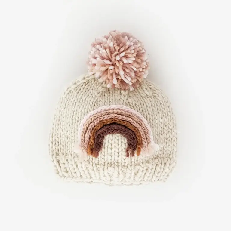 Hug Knits Hug Knits Handknit Rainbow Beanie - Mauve