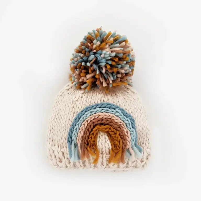 Hug Knits Hug Knits Handknit Rainbow Beanie - Teal