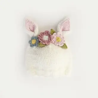 Hug Knits Hug Knits Handknit Flower Bunny Beanie