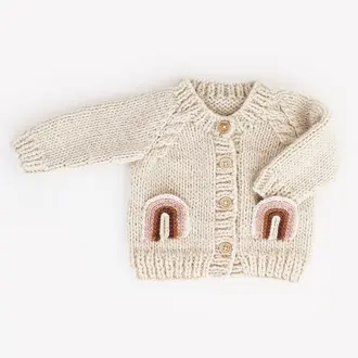 Hug Knits Hug Knits - Rainbow Cardigan Mauve