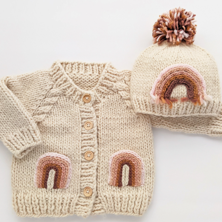 Hug Knits Hug Knits - Rainbow Cardigan Mauve