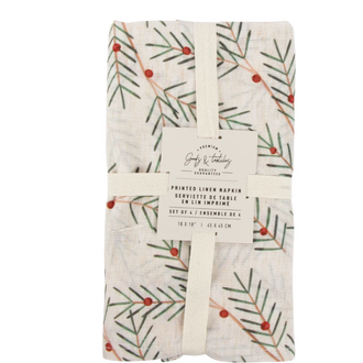 HMN Linen Blend Holly Napkin S/4