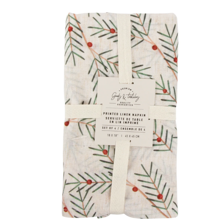 HMN Linen Blend Holly Napkin S/4