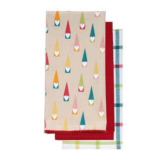 HMN Modern Gnome Cotton Kitchen Towel S/3
