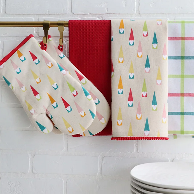 HMN Modern Gnome Cotton Kitchen Towel S/3