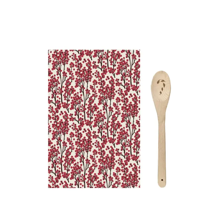 HMN Berry Tea Towel & Wooden Spoon Set/2