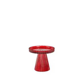 HMN Tree Pillar Candle Holder Red Small 4x4