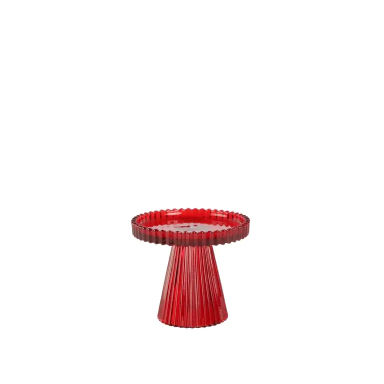 HMN Tree Pillar Candle Holder Red Small 4x4