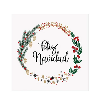 Harman HMN Feliz Navidad Paper Cocktail Napkin S/20