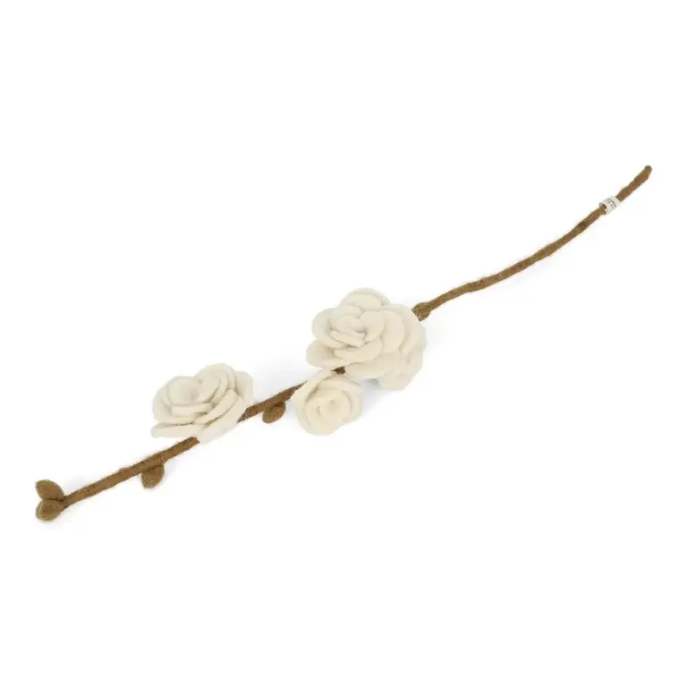 EGS EGS Fair Trade Felt Branch - White Roses