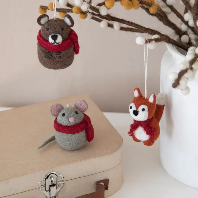 EGS EGS Fair Trade - Mini Bear w. Scarf  Ornament