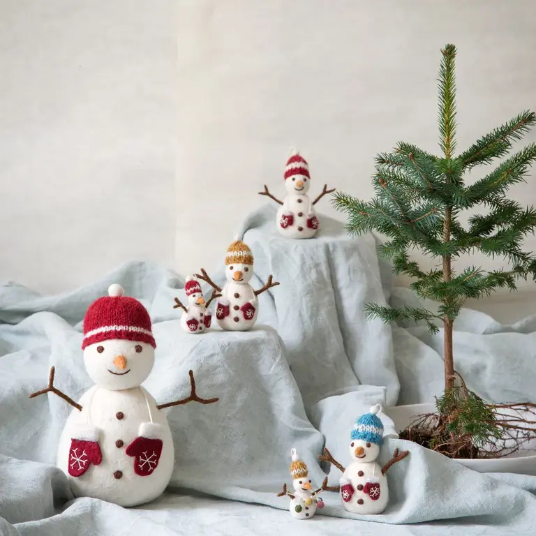 EGS EGS Fair Trade Ornaments  Snowman w. Hats Set 3