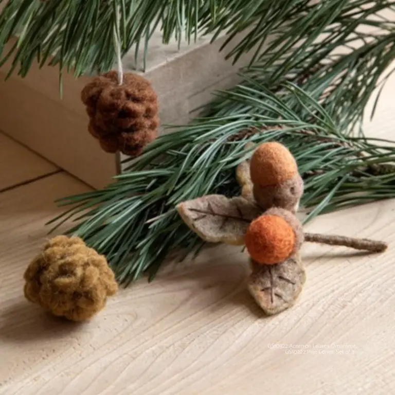 EGS EGS Fair Trade Ornaments Small Pine Cones S/3