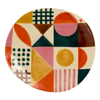 Donna Wilson Donna Wilson Hand Painted Glypha Stoneware Serving Platter Donna Wilson Donna Wilson Hand Painted Glypha Stoneware Serving Platter