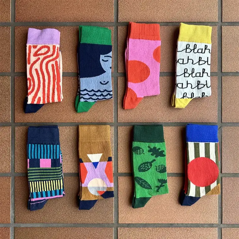 Donna Wilson Donna Wilson Combed Organic Cotton Socks - Multi Stripe