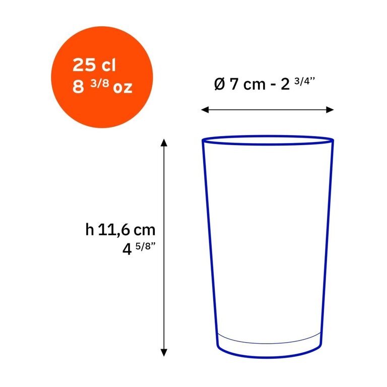 Duralex Unie Tumbler S/6 250ml - Clear