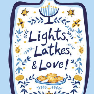 Paper E Clips PEC - Lights Latkes Love Card Paper E Clips PEC - Lights Latkes Love Card