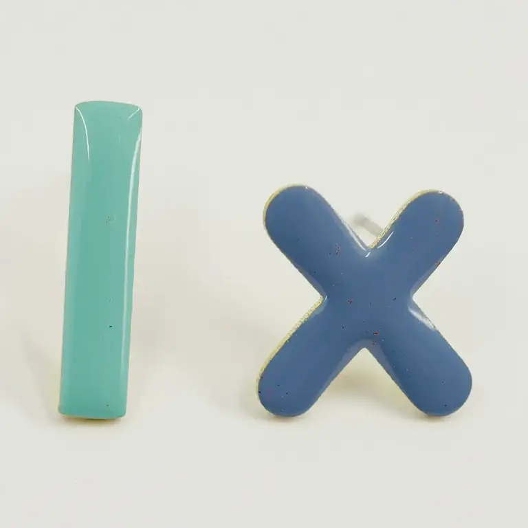 Copper Bee Copper Bee Bold Bright Earrings Cross + Line