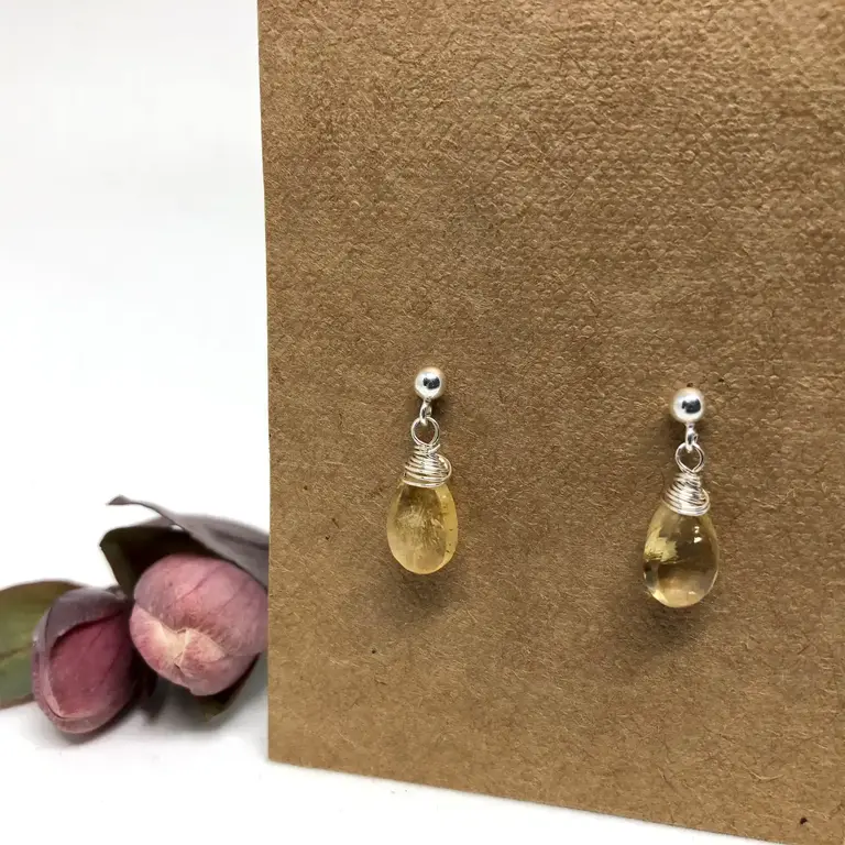 Naked Sage Naked Sage Linnaea Earrings - Citrine - Sterling Silver