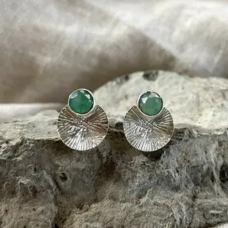 Naked Sage Naked Sage Dion Earrings Emerald + Sterling Silver