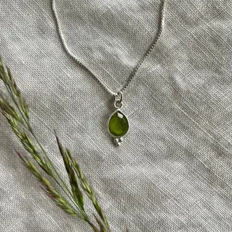Naked Sage Naked Sage Rise Necklace Peridot + Silver 18"