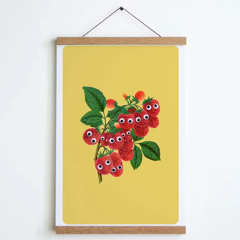 SHC SHC Googly Raspberries Yellow Print 8x10 Unframed