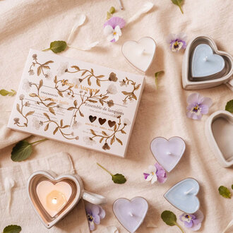 Mimi & August Mimi & August Set 6 Blush Heart Tealights