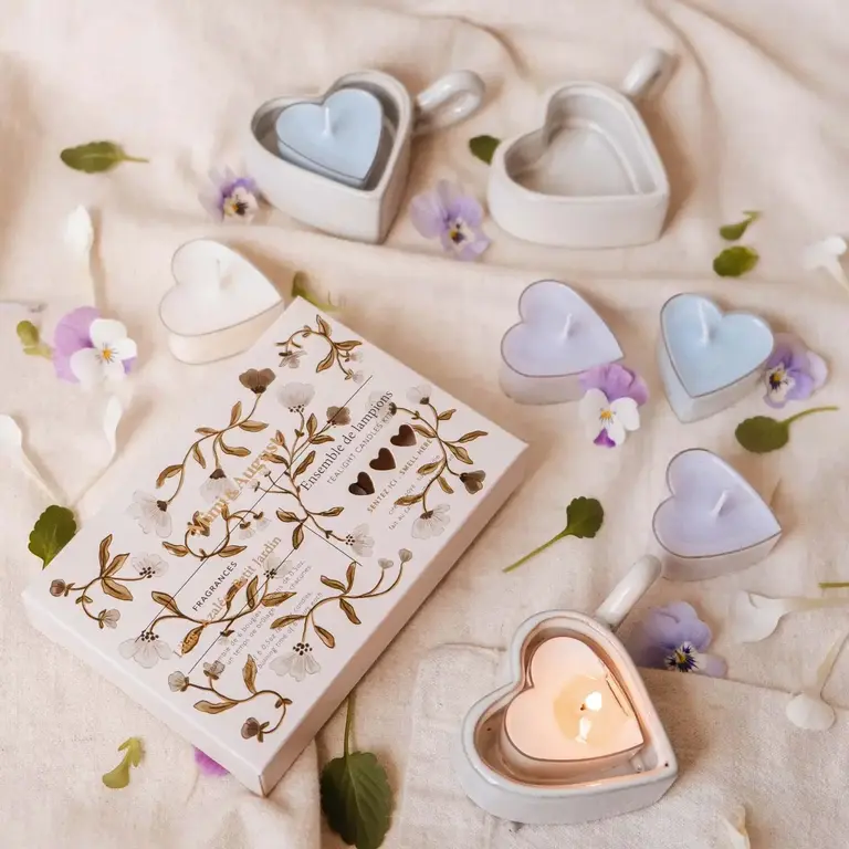 Mimi & August Mimi & August Set 6 Blush Heart Tealights