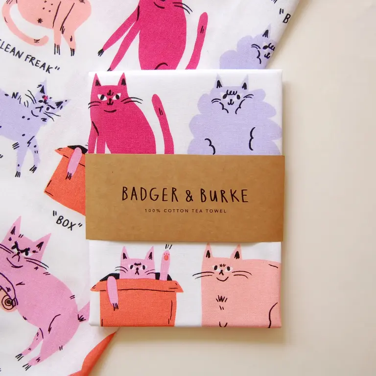 Badger & Burke Badger & Burke Famous Cat Breeds Tea Towel