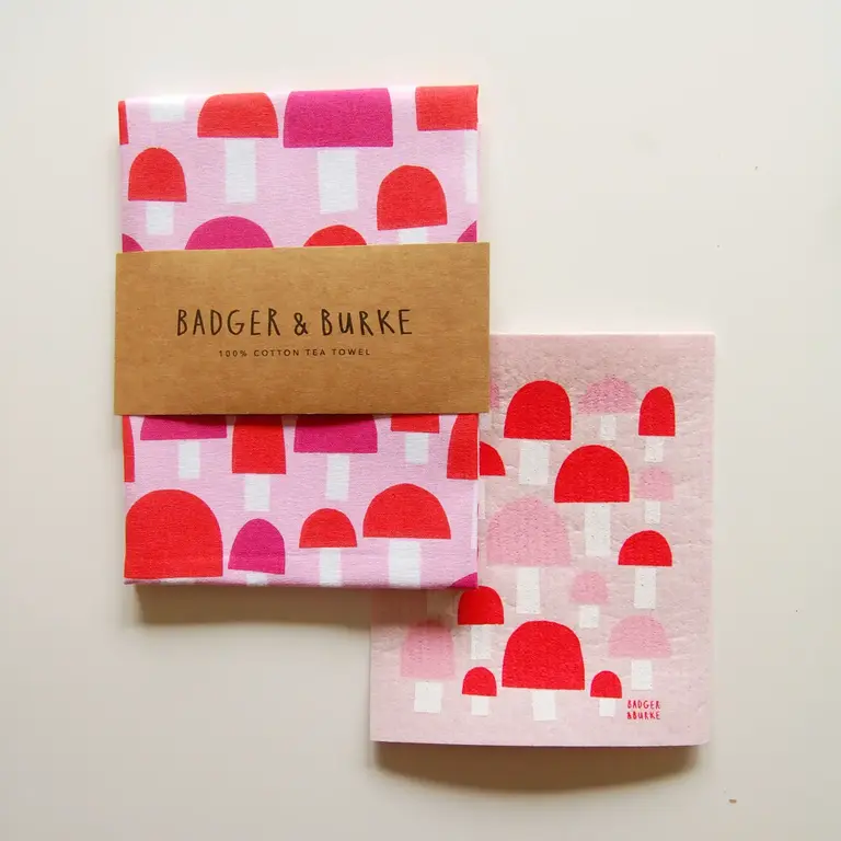 Badger & Burke Badger & Burke Mushrooms Tea Towel