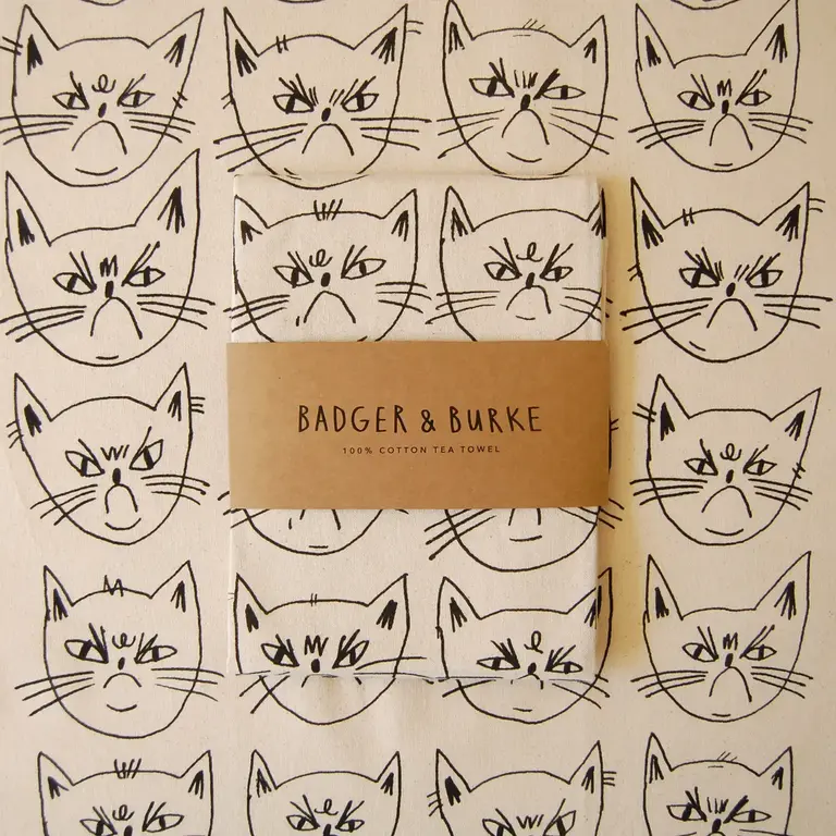 Badger & Burke Badger & Burke Snitty Kitty Life is Beautiful Tea Towel