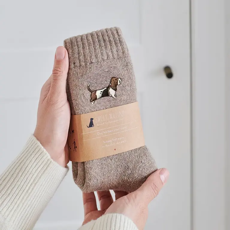 Sweet William Sweet William Wool Blend Dogwalker Socks Taupe
