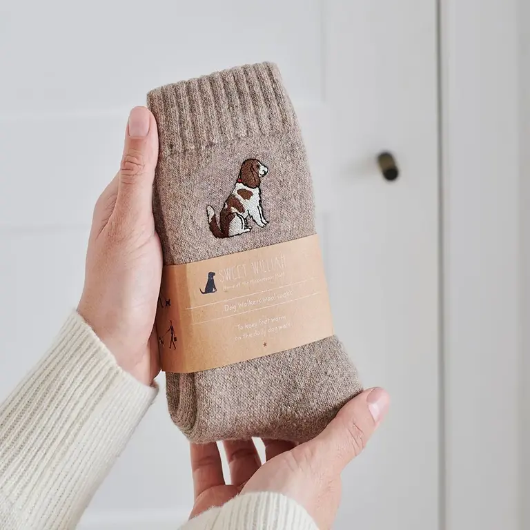 Sweet William Sweet William Wool Blend Dogwalker Socks Taupe
