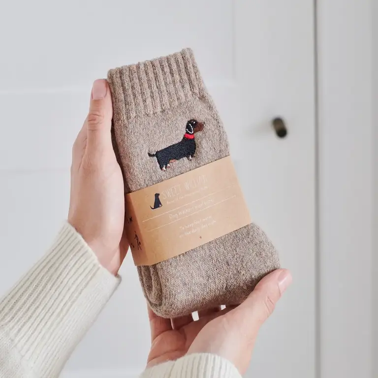 Sweet William Sweet William Wool Blend Dogwalker Socks Taupe
