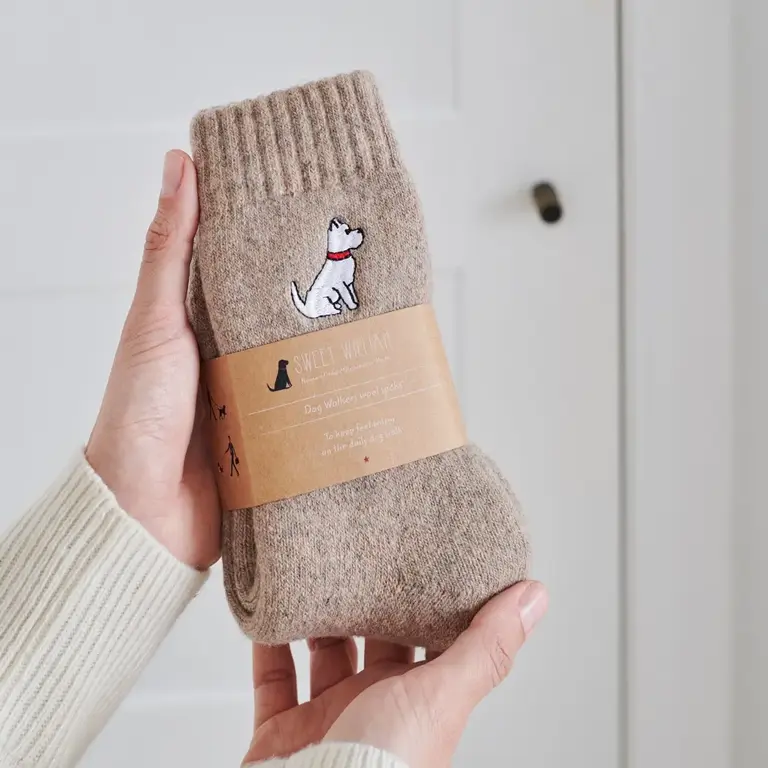 Sweet William Sweet William Wool Blend Dogwalker Socks Taupe