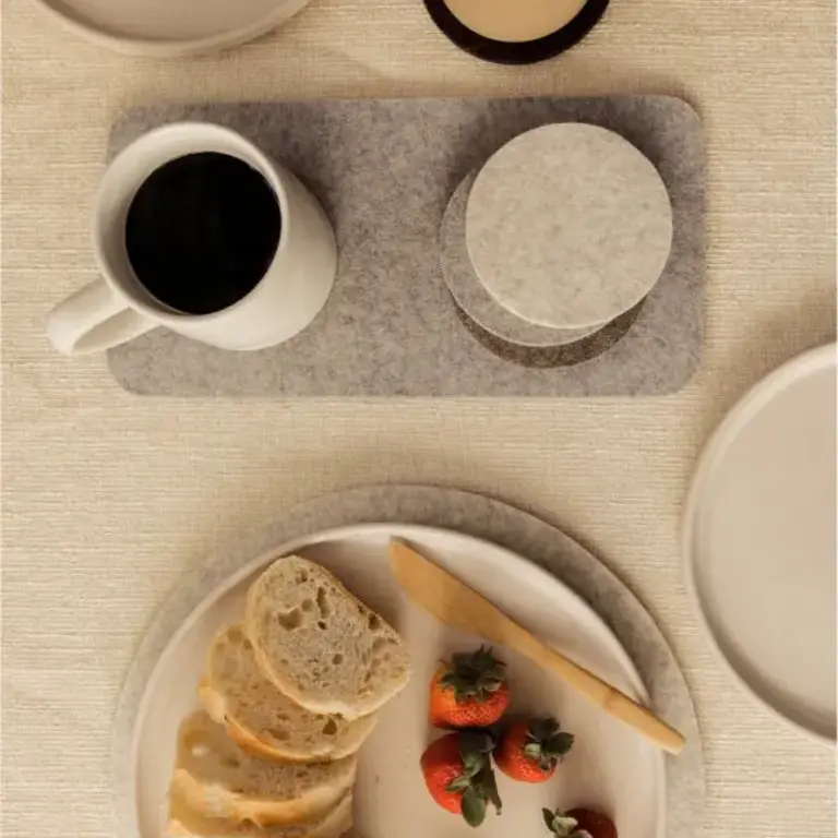 Graf Lantz Graf Lantz Merino Coasters Set 4 Round - Noir