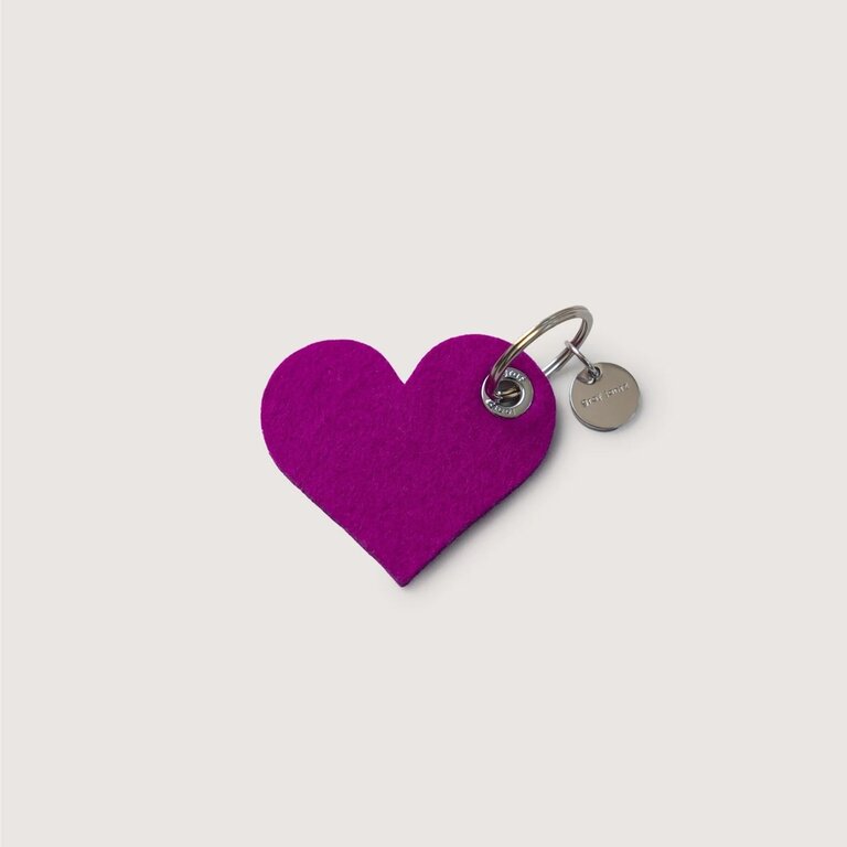 Graf Lantz Graf Lantz Merino Heart Key Fob - Fuchsia