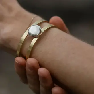 Madini Madini Silver Cluster Brass Cuff