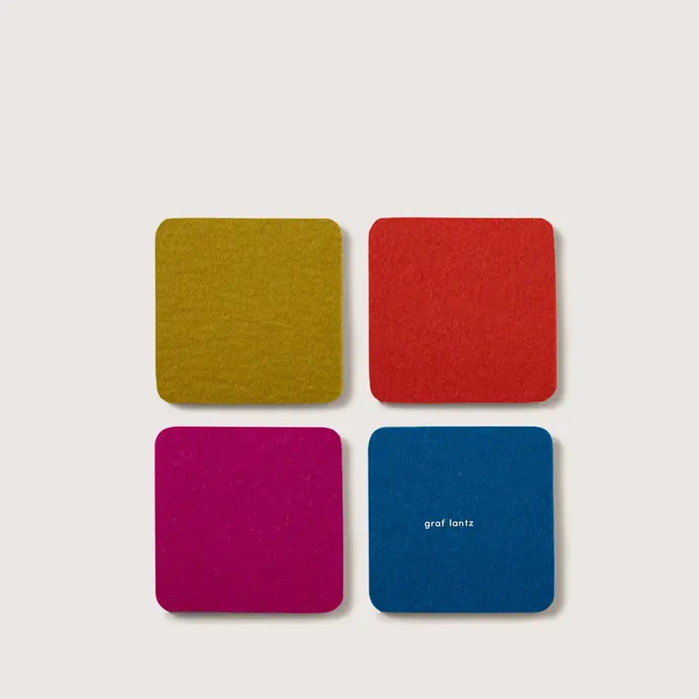 Graf Lantz Graf Lantz Merino Coasters S/4 Square - Electric