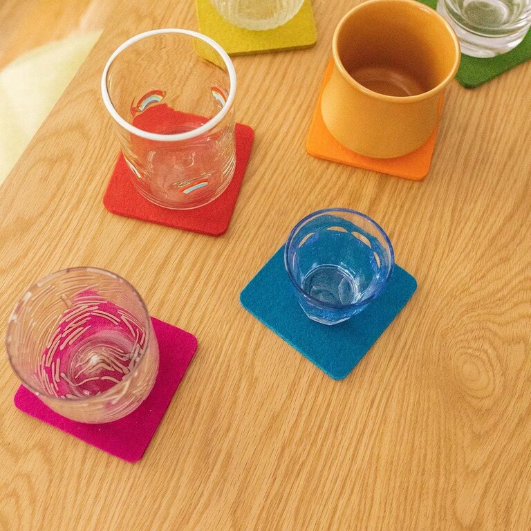 Graf Lantz Graf Lantz Merino Coasters S/4 Square - Electric