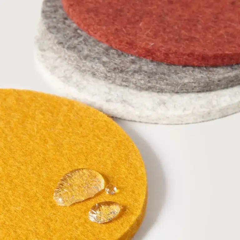 Graf Lantz Graf Lantz Merino Felt Coasters Set 4 Round - Desert Sun