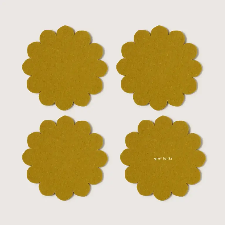 Graf Lantz Graf Lantz Merino Felt Crest Coasters S/4 Dandelion