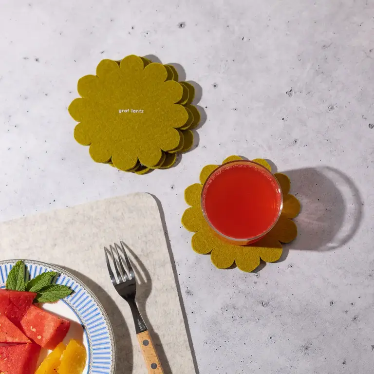 Graf Lantz Graf Lantz Merino Felt Crest Coasters S/4 Dandelion