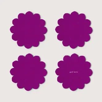 Graf Lantz Graf Lantz Merino Felt Crest Coasters S/4 Fuchsia