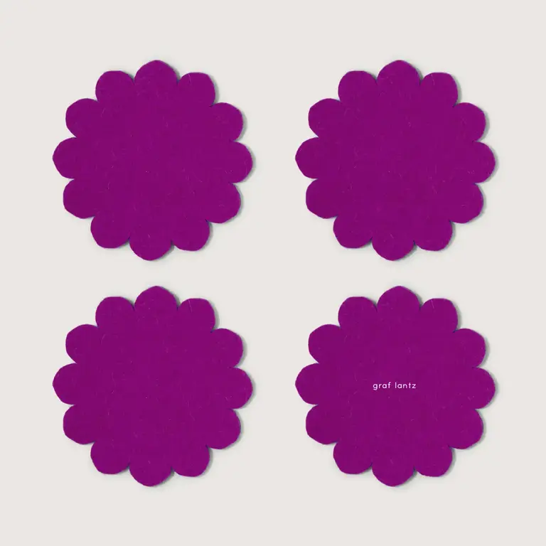 Graf Lantz Graf Lantz Merino Felt Crest Coasters S/4 Fuchsia