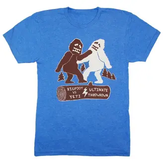 Gnome Enterprises Gnome Enterprises Unisex Tshirt Bigfoot vs Yeti