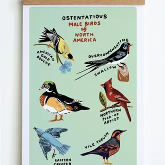 SHC SHC Male Birds Green 8x10" (Unframed)