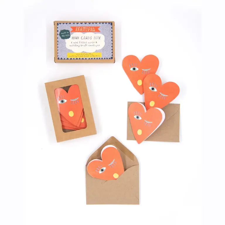 Isatopia Isatopia Box of 6 Mini Cards Heart Blink